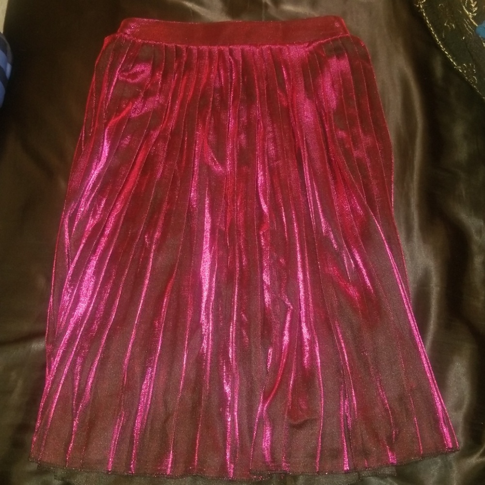 Red Pleated Skirt Charlotte Russe
